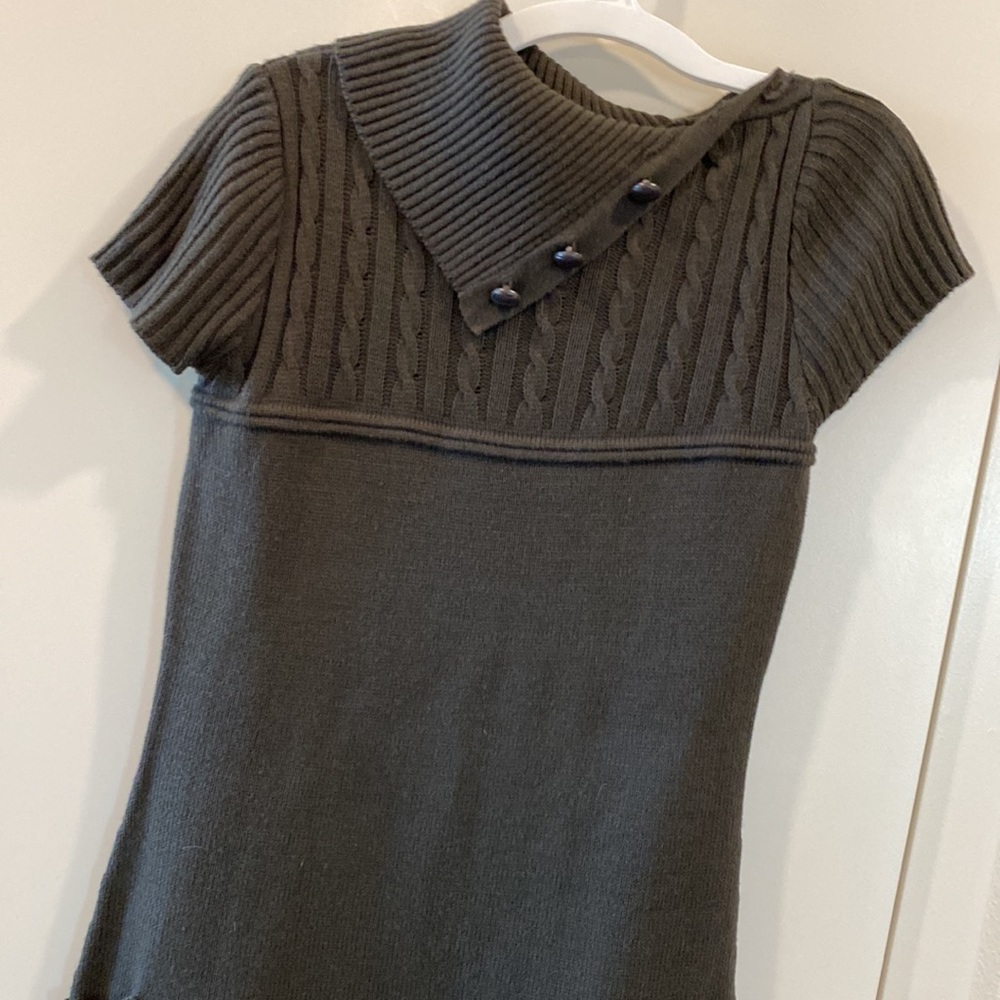 Forever 21 Y2k sweater dress cable knit olive green brown Small